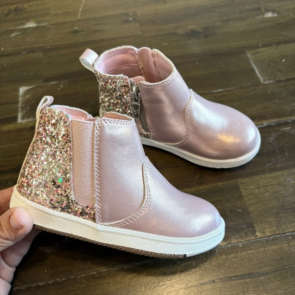 Dr Scholl’s Toddler Girl Size 8 Glitter Ankle Boots Comfy New